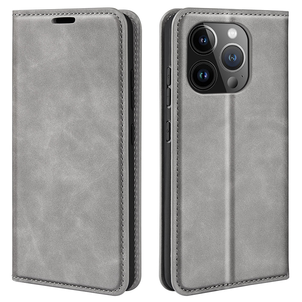 Til iPhone 15 Pro Max PU Læder Pung Flip Case Anti-ridse Skin-touch Stand Cover Til iPhone 15 Pro Max PU Læder Pung Flip Case Anti-ridse Skin-touch Stand Cover